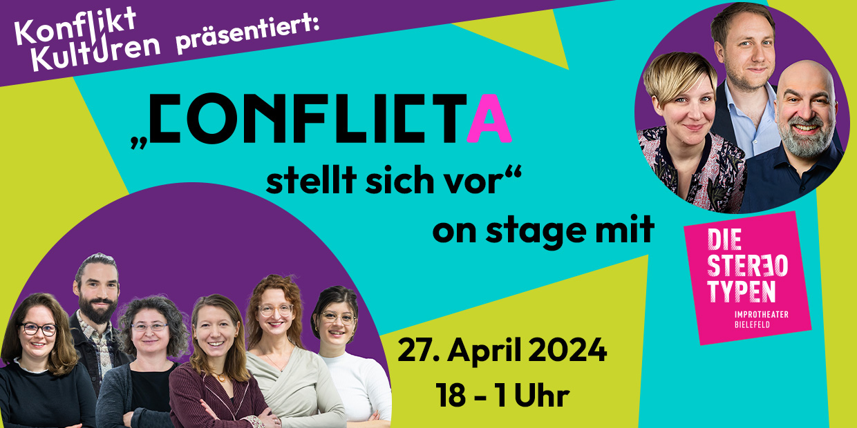 Flyer zur Veranstaltung "Konfliktkulturen" am 27.04.2024