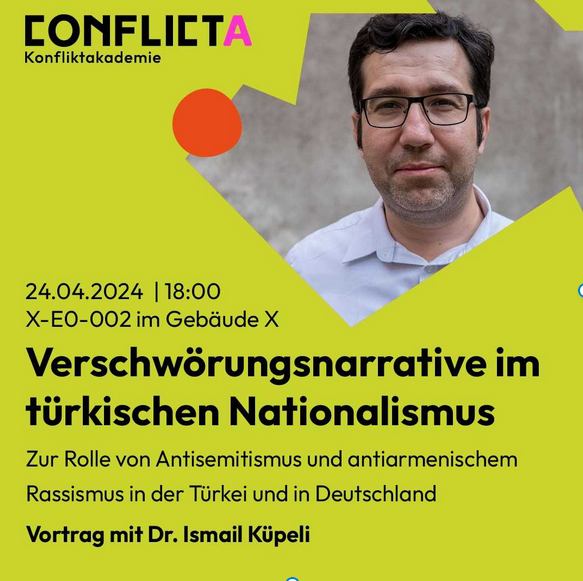 Flyer einer Veranstaltung zum Thema "Verschwörungsnarrative im türkischen Nationalismus".