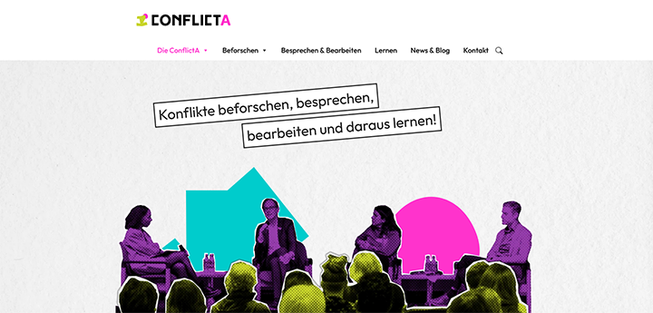 Screenshot der neuen ConflictA-Website