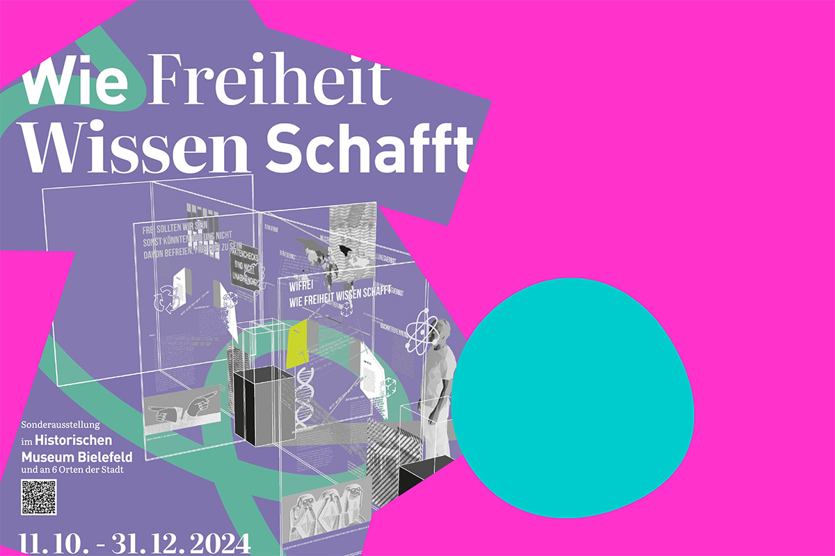 Flyer des Wissenschaftsjahr Freiheit 2024.